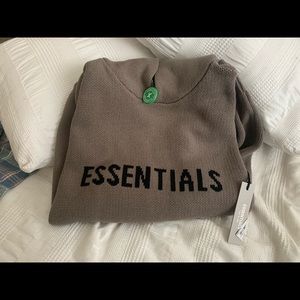 ESSENTIALS FEAR OF GOD KNIT HOODIE (TAUPE)